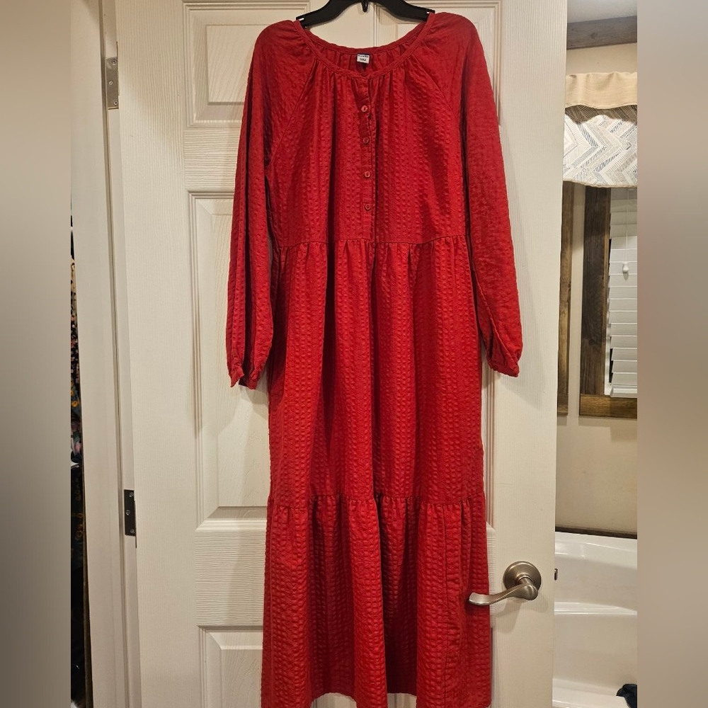 OLD NAVY Red Longsleeve Dress